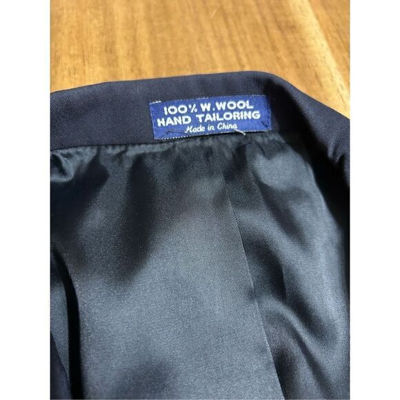 Alan Flusser Wool 2 Gold Button Blazer 44L Blue - Picture 6 of 10